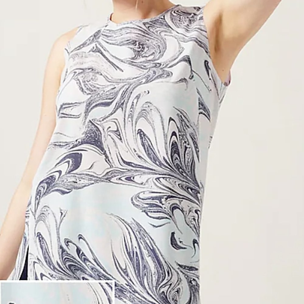 Athleta Tank XS Refined Zephyr Sumi Marble Light Blue